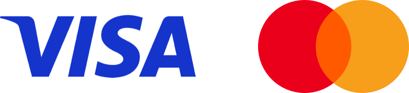 Visa and Mastercard logos